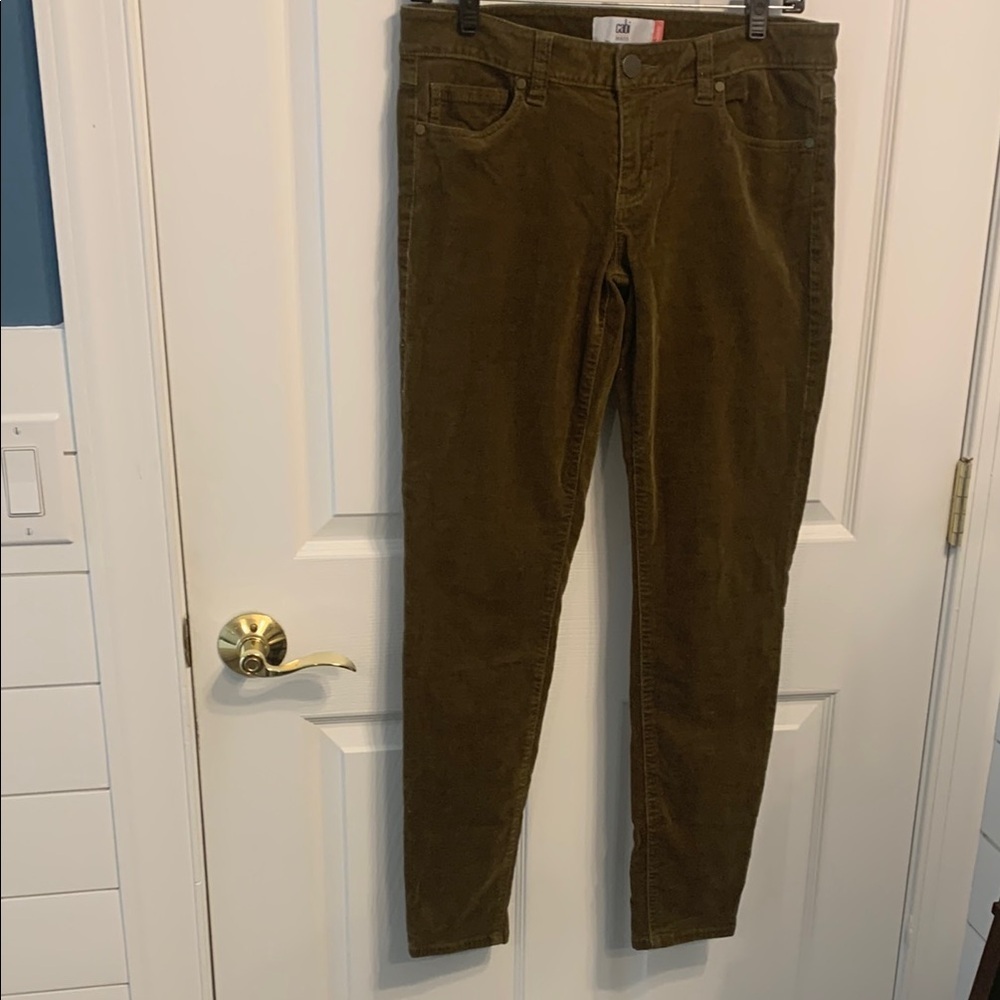 Cabi Jeans Olive Green‎ Women's corduroy pants size 6 Skinny